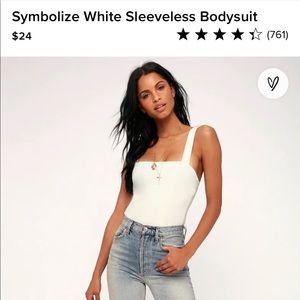 Lulu’s XS White Sleeveless Bodysuit